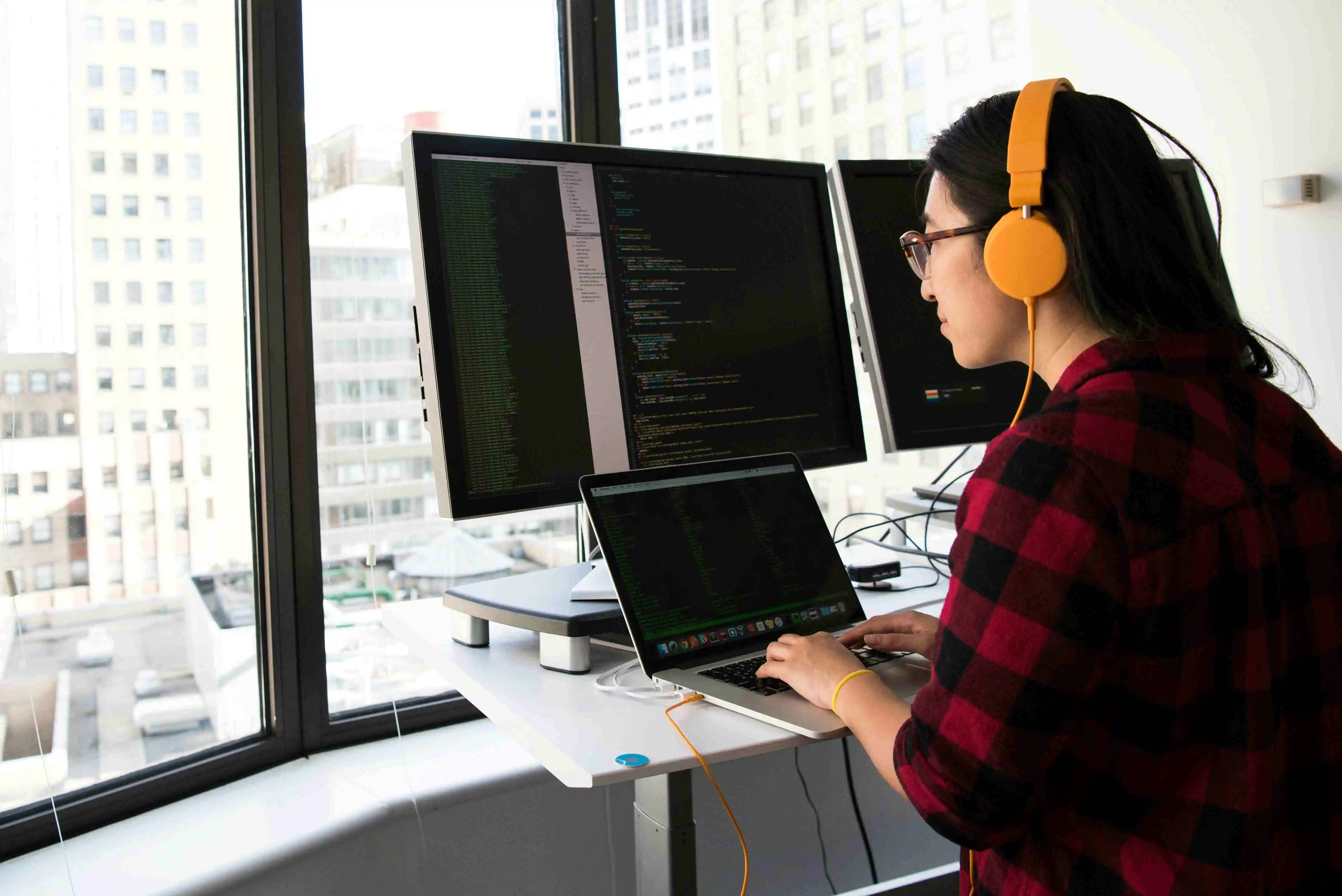 a girl learn python programming